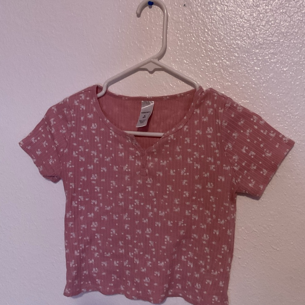 Nordstrom Pink Fitted Crop T-Shirt